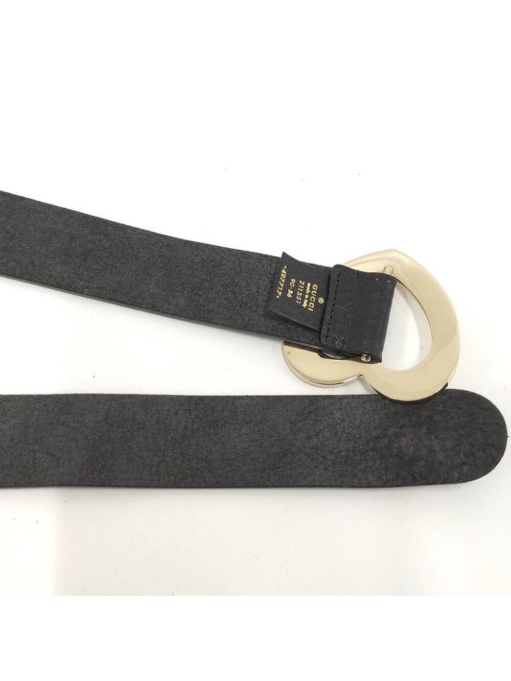 Gucci Holeless Belt Heart Buckle Leather Black - Picture 6 of 10